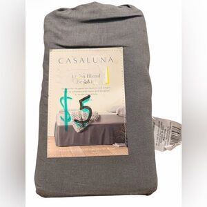 Casaluna Linen Blend Bedskirt in Charcoal